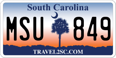 SC license plate MSU849