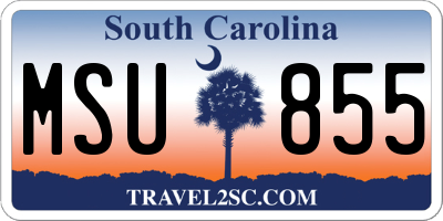 SC license plate MSU855
