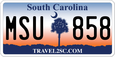 SC license plate MSU858