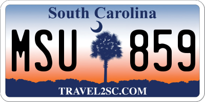 SC license plate MSU859
