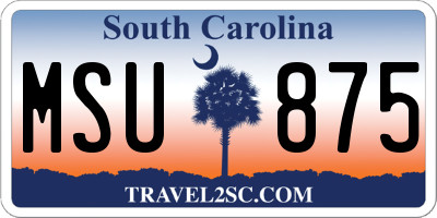 SC license plate MSU875