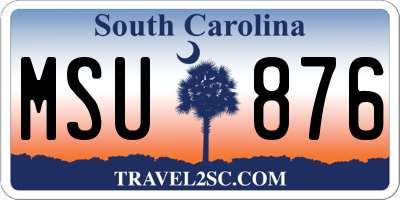SC license plate MSU876