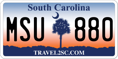 SC license plate MSU880