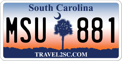 SC license plate MSU881