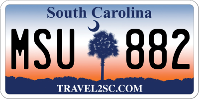 SC license plate MSU882