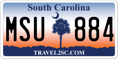 SC license plate MSU884