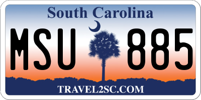 SC license plate MSU885
