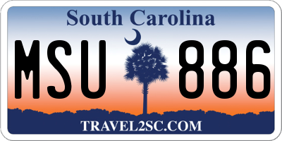 SC license plate MSU886