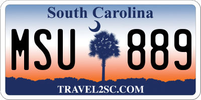 SC license plate MSU889