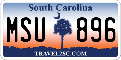 SC license plate MSU896