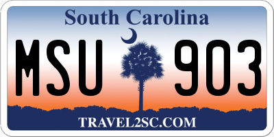 SC license plate MSU903