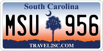 SC license plate MSU956