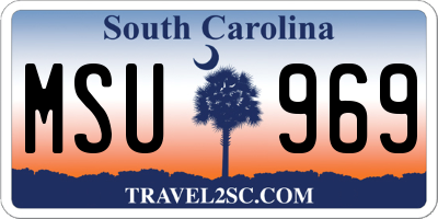 SC license plate MSU969