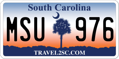 SC license plate MSU976