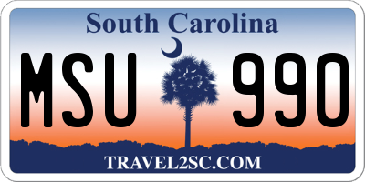 SC license plate MSU990
