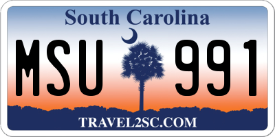 SC license plate MSU991