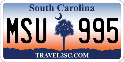SC license plate MSU995