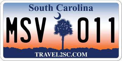SC license plate MSV011