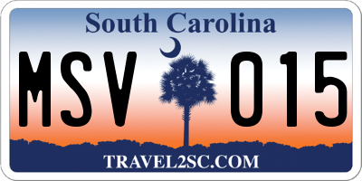 SC license plate MSV015