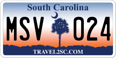 SC license plate MSV024