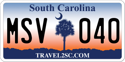 SC license plate MSV040