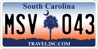 SC license plate MSV043