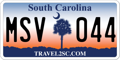 SC license plate MSV044