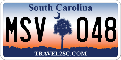 SC license plate MSV048