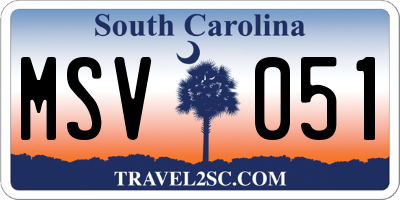 SC license plate MSV051