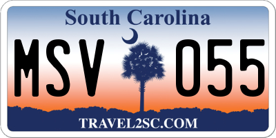 SC license plate MSV055