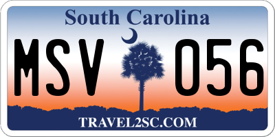 SC license plate MSV056