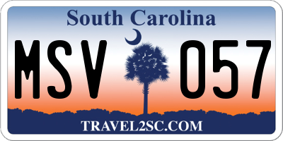 SC license plate MSV057