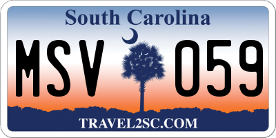 SC license plate MSV059