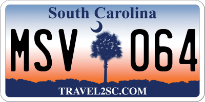SC license plate MSV064