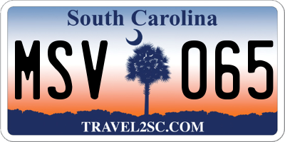 SC license plate MSV065