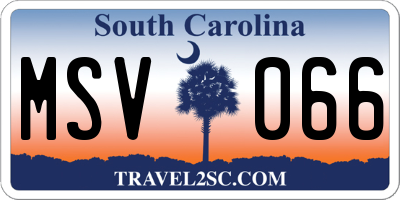SC license plate MSV066