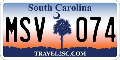 SC license plate MSV074