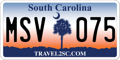 SC license plate MSV075