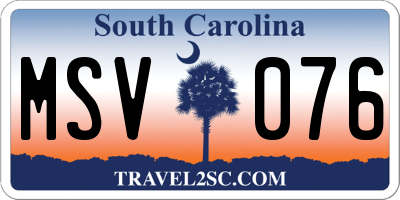 SC license plate MSV076