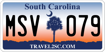 SC license plate MSV079