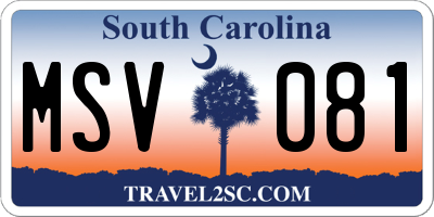 SC license plate MSV081
