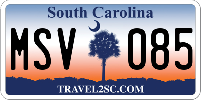 SC license plate MSV085