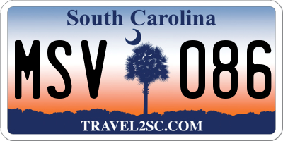 SC license plate MSV086