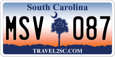 SC license plate MSV087
