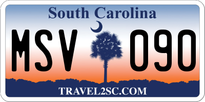 SC license plate MSV090