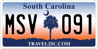 SC license plate MSV091