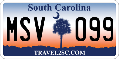 SC license plate MSV099