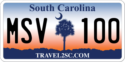 SC license plate MSV100