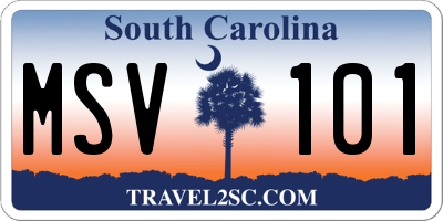 SC license plate MSV101