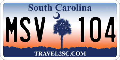 SC license plate MSV104